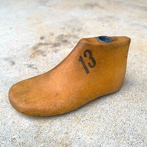 Vintage Child’s Wooden Shoe Form 13 Unlucky Luck